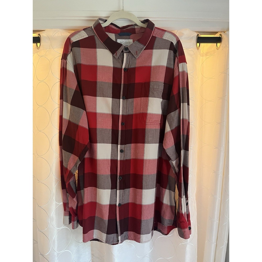 Columbia Men's Button Down Plaid Shirt XXL